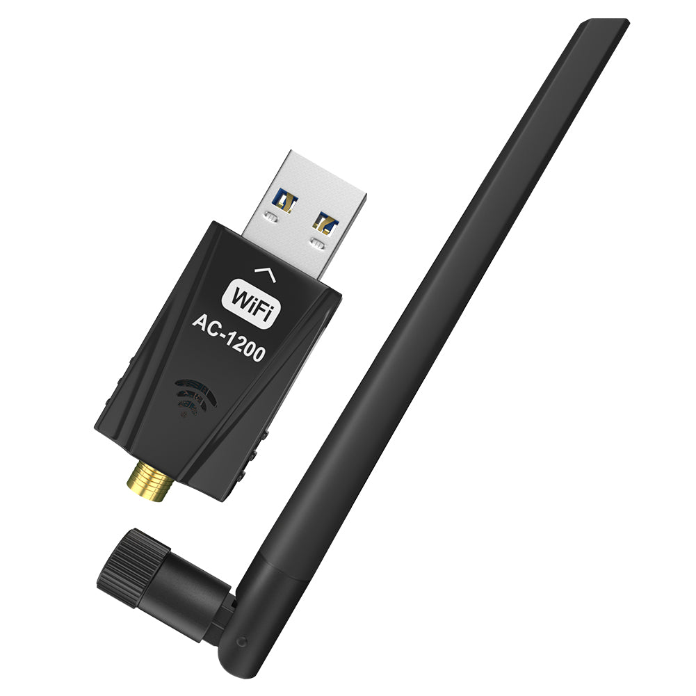 USB WiFi Wireless Adapter for PC - Techkey 1200Mbps Dual Band  2.4GHz/300Mbps 5GHz/867Mbps High Gain Dual 5dBi Antennas Network WiFi USB  3.0 for