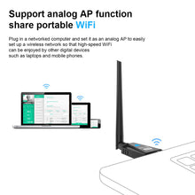 Load image into Gallery viewer, USB Wifi Adapter 1200Mbps Techkey Wireless Network Adapter USB 3.0 Wifi Dongle 802.11 ac with Dual Band 2.42GHz/300Mbps/5.8GHz/866Mbps 5dBi High Gain Antenna for Desktop Laptop Windows XP/7-10/ Mac OS