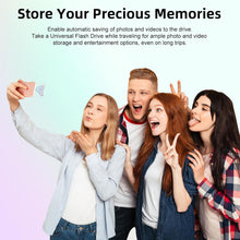 Load image into Gallery viewer, MFi Certified USB 3.0 Flash Drive 128GB for iPhone, 3in1 External Memory Photo Keeper Storage Stick for Picture/Video/Data Saver/Backup, High Speed Thumb/Jump/Hard Drives for iPhone/iPad/Android/PC-B0DL5VCVCG
