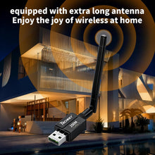 Load image into Gallery viewer, USB Bluetooth 6.0 Adapter for Desktop PC: Plug &amp; Play 600FT Long Range Wireless Dongle with 5dBi Antenna for Laptop Windows 11/10/8.1, Pair BT Headphones/Headset/Speaker/Mouse/Keyboard/Print Servers-B0GHP3DCD5
