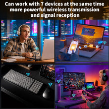 Load image into Gallery viewer, USB Bluetooth 6.0 Adapter for Desktop PC: Plug &amp; Play 600FT Long Range Wireless Dongle with 5dBi Antenna for Laptop Windows 11/10/8.1, Pair BT Headphones/Headset/Speaker/Mouse/Keyboard/Print Servers-B0GHP3DCD5