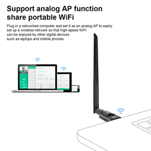 USB WiFi Adapter 1200Mbps TECHKEY USB 3.0 WiFi Dongle 802.11 ac Wireless Network Adapter with Dual Band 2.42GHz/300Mbps 5.8GHz/866Mbps 5dBi High Gain Antenna for Desktop Windows XP/Vista / 7-10 Mac